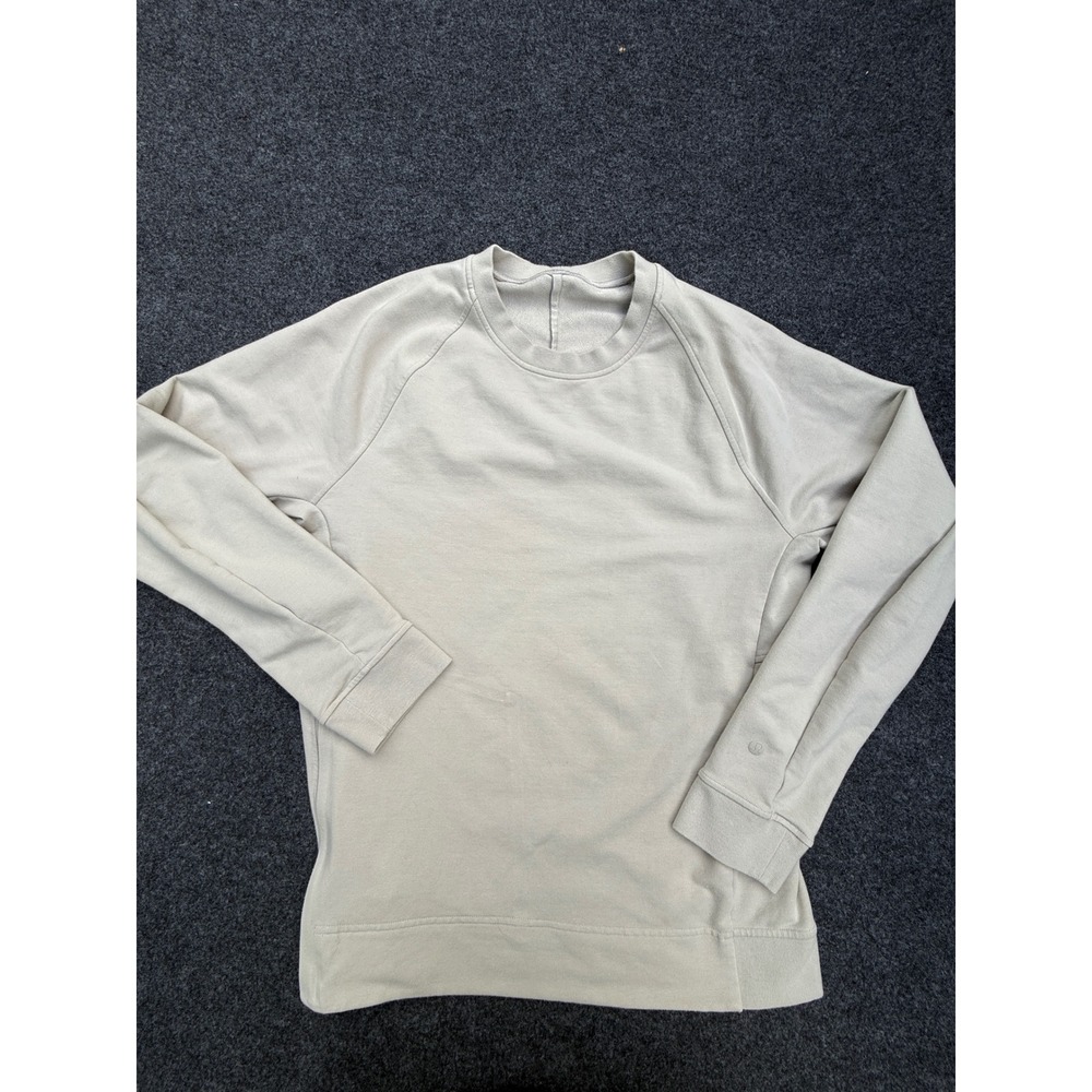 Lululemon City Sweat Crew Sweatshirt Mens Medium Bone Beige French Terry
